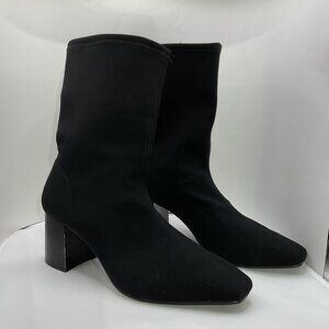 Black Block Heel Ankle Boots For Women Size 8 EU 39 By H&M